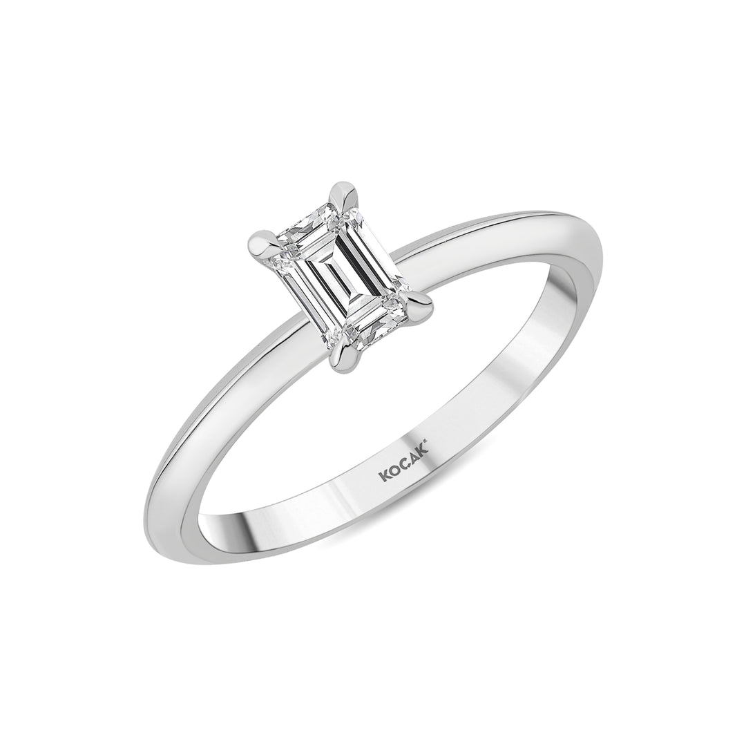 0.50 Karat GH SI Emerald Cut Diamond Ring