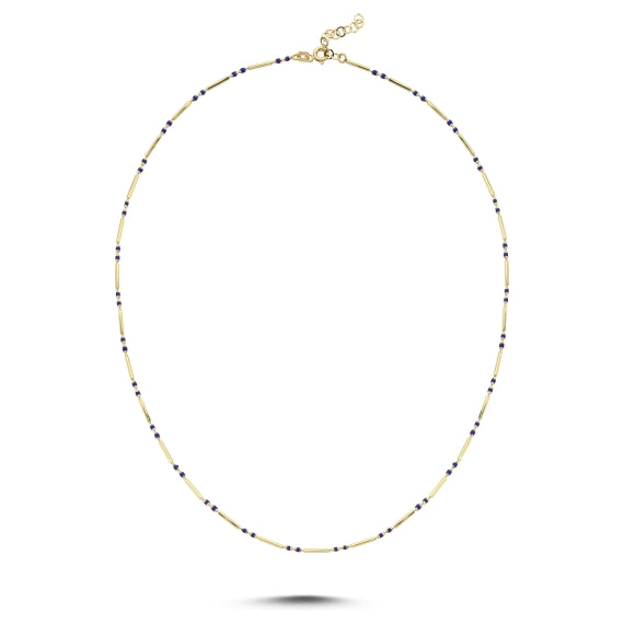 14ct Navy Blue Design Gold Necklace