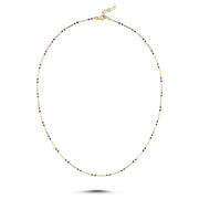14ct Navy Blue Design Gold Necklace