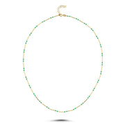 14ct Yesil Colour Design Gold Necklace