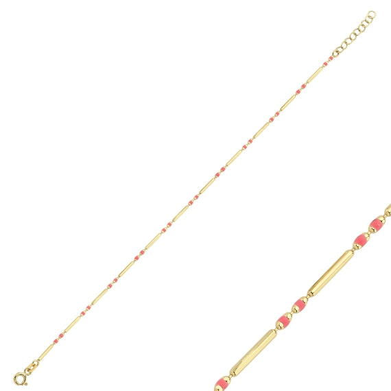 14ct Rose Multicolour Design Gold Bracelet