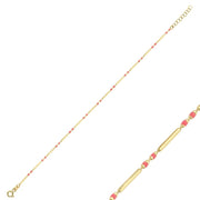 14ct Rose Multicolour Design Gold Bracelet