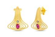 Kosma Earrings - Yakut Rengi Dogal Tas