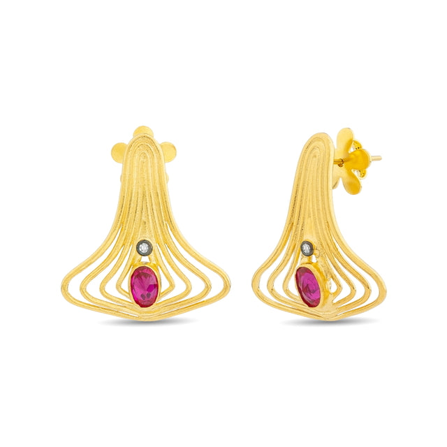 Kosma Earrings - Yakut Rengi Dogal Tas