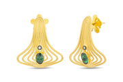 14ct Gold Kosma Earrings - Zumrut Rengi Dogal Tas