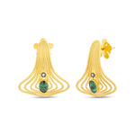 Load image into Gallery viewer, 14ct Gold Kosma Earrings - Zumrut Rengi Dogal Tas