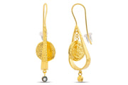 14ct Gold Kosma Earrings - Zumrut Rengi Dogal Tas