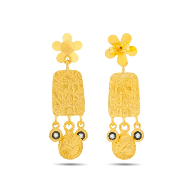14ct Gold Lettra Earrings