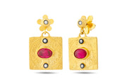 14ct Gold Emeron Earrings