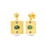Load image into Gallery viewer, 14ct Gold Emeron Earrings