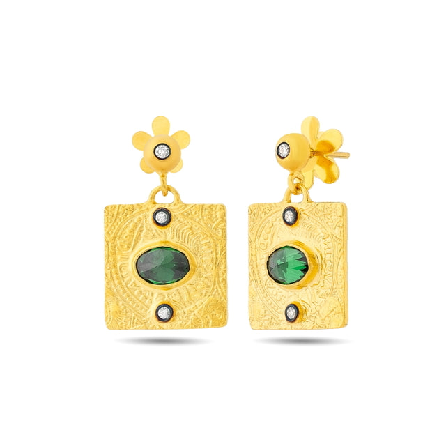 14ct Gold Emeron Earrings