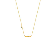 14ct Gold Emeron Necklace - Natural Sapphire-Coloured Stone