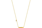 14ct Gold Emeron Necklace - Natural Ruby-Coloured Stone