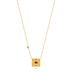 Load image into Gallery viewer, 14ct Gold Emeron Necklace - Natural Ruby-Coloured Stone