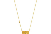 14ct Gold Emeron Necklace - Natural Emerald-Coloured Stone