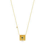 Load image into Gallery viewer, 14ct Gold Emeron Necklace - Natural Emerald-Coloured Stone