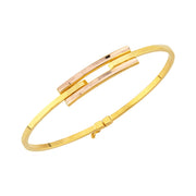 14ct Gold Ribbed Cuff Gold Bracelet