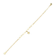 14ct Paperclip Design Star Gold Bracelet