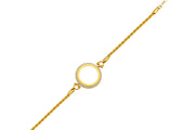 14ct Rope Chain Stone Set Frame Gold Bracelet