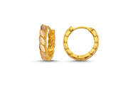 14ct Textured Hoop Gold Earrings