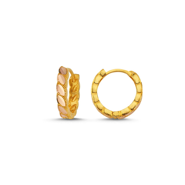 14ct Textured Hoop Gold Earrings