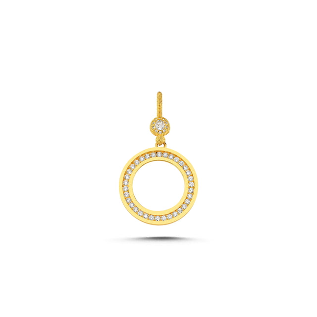 14ct Stone Set Frame Gold Pendant (Chain Not Included)