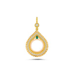 Load image into Gallery viewer, 14ct Green Stone Set Frame Gold Pendant (Chain Not Included)