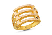 14ct Triple Ribbed Design Gold Ring