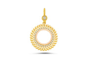 14ct Textured Design Frame Gold Pendant (Chain Not Included)