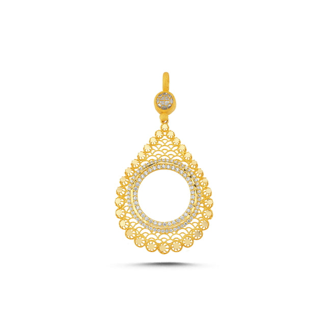 14ct Drop Design Frame Gold Pendant (Chain Not Included)