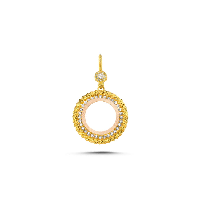 14ct Rope Design Frame Gold Pendant (Chain Not Included)