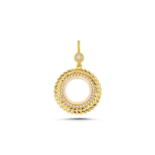 14ct Wheat Design Frame Gold Pendant (Chain Not Included)