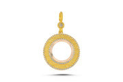 14ct Stone Set Design Frame Gold Pendant (Chain Not Included)
