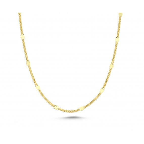 14ct Spotted Yellow Gold Chain Necklace