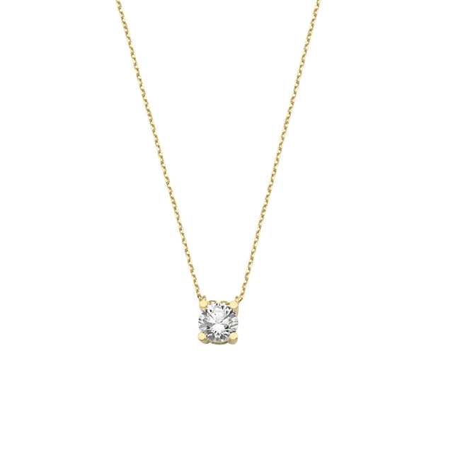 14ct Solitaire Gold Necklace