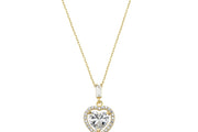 14ct Stone Set Design Heart Gold Necklace