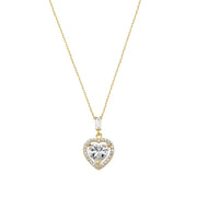 14ct Stone Set Design Heart Gold Necklace