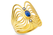 14ct Gold Kosma Ring - Natural Sapphire-Coloured Stone