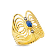 14ct Gold Kosma Ring - Natural Sapphire-Coloured Stone
