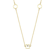 14ct Kare Design Stone Set Gold Necklace