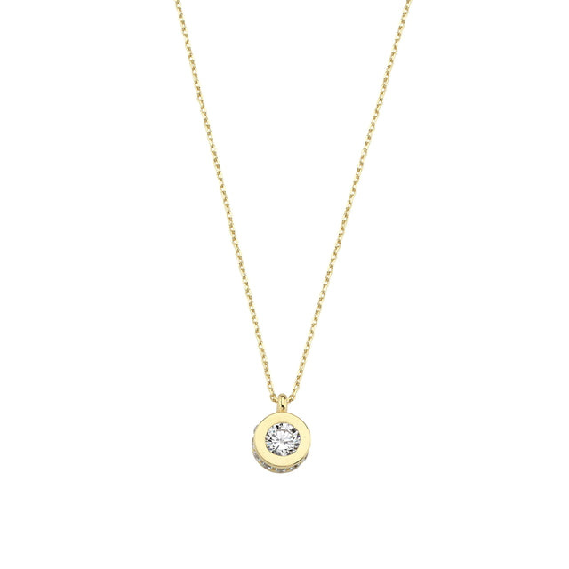 14ct Solitaire Gold Necklace