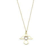 14ct Heart Figurlu Melek Design Gold Necklace