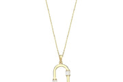 14ct Baguette Stone Set Design Gold Necklace
