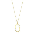 Load image into Gallery viewer, 14ct Baguette Stone Set Design Gold Necklace