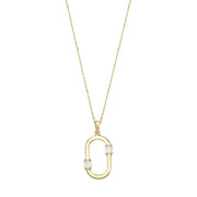 14ct Baguette Stone Set Design Gold Necklace