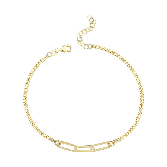 14ct Paperclip Design Gold Bracelet