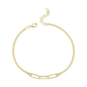 14ct Paperclip Design Gold Bracelet
