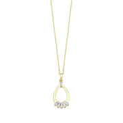 14ct Baguette Stone Set Damla Gold Necklace