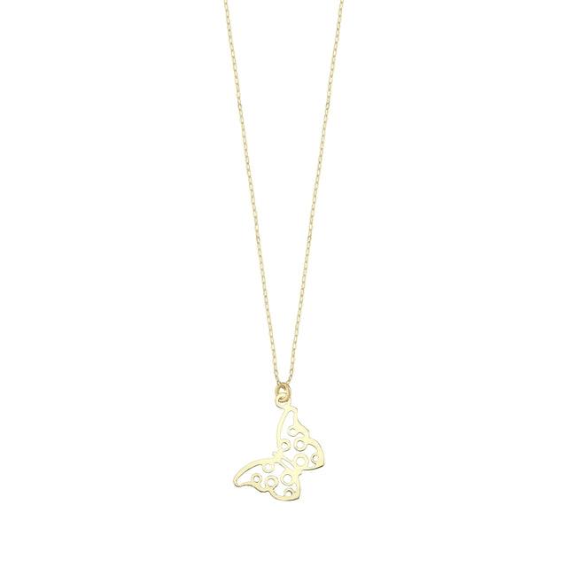 14ct Kelebek Figurlu Gold Necklace