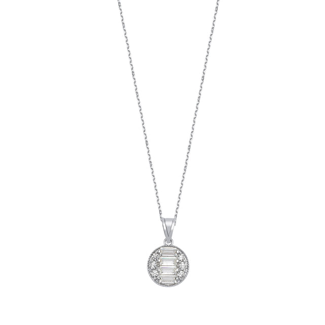 14ct Baguette Stone Set Design Gold Necklace